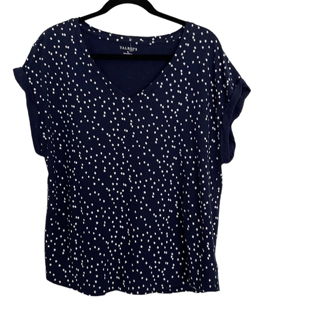 Talbots linen cotton pattern top